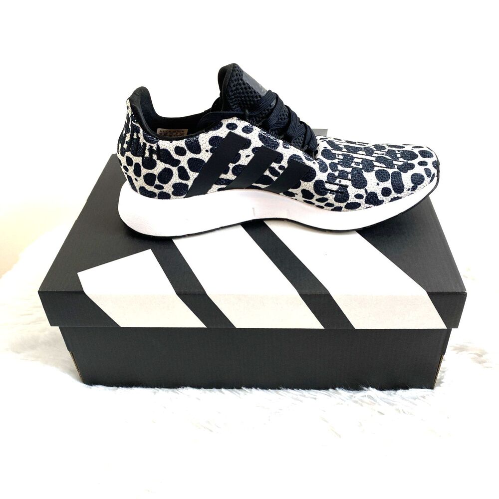 Adidas Swift Run 1.0 Leopard Print Women's Running Shoes Size 7 White Black